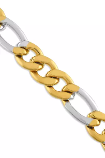 Brass dual colour gold plated heavy men bracelet
