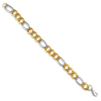 Brass dual colour gold plated heavy men bracelet 4