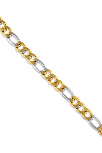 Brass dual colour gold plated heavy men bracelet