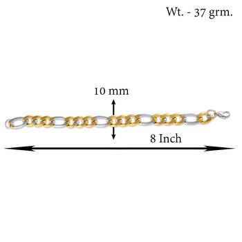 Brass dual colour gold plated heavy men bracelet 5