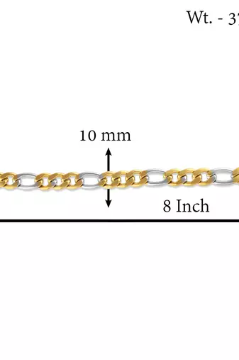 Brass dual colour gold plated heavy men bracelet
