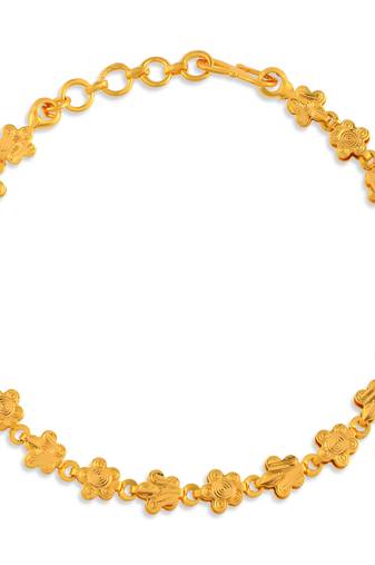 Brass micron gold floral design women bracelet