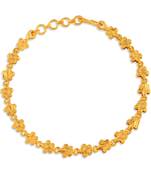 Brass micron gold floral design women bracelet