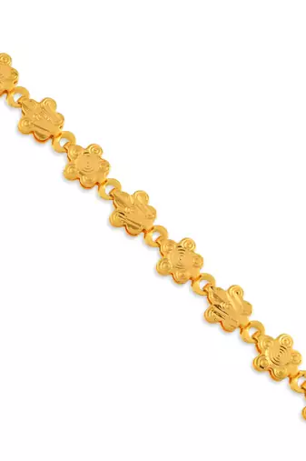 Brass micron gold floral design women bracelet