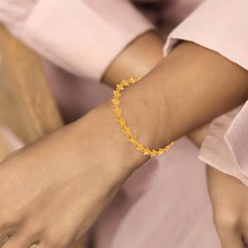 Brass micron gold floral design women bracelet 5