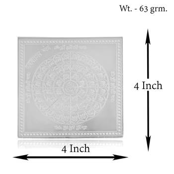Brass silver plated jain bhaktamar yantra puja stand home decor 4