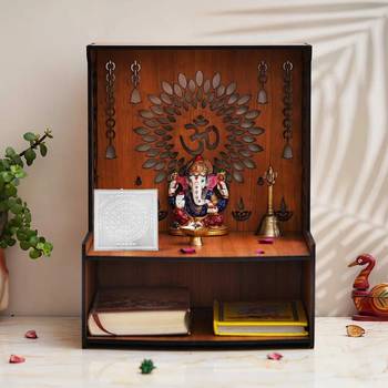 Brass silver plated jain bhaktamar yantra puja stand home decor 5