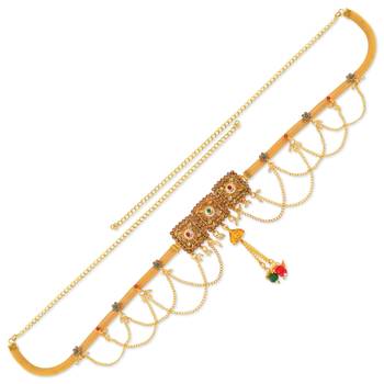 Brass gold women waistbelt traditional kamarbandh ethnic 1