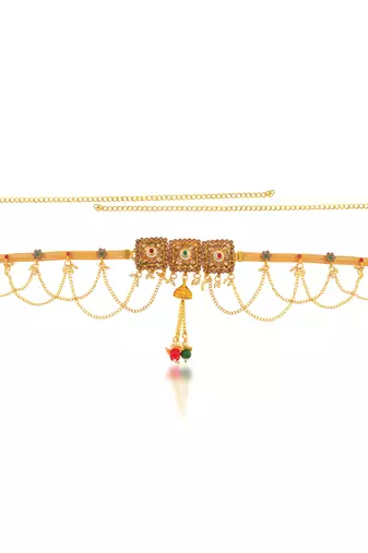 Brass gold women waistbelt traditional kamarbandh ethnic