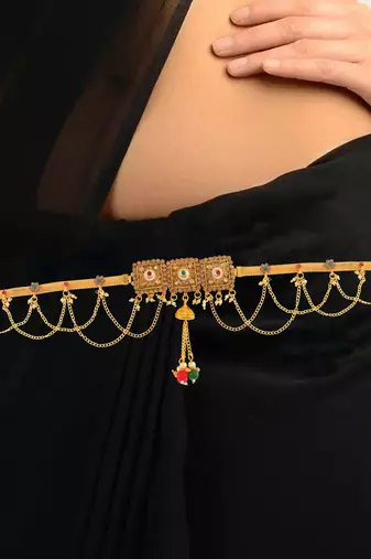 Brass gold women waistbelt traditional kamarbandh ethnic