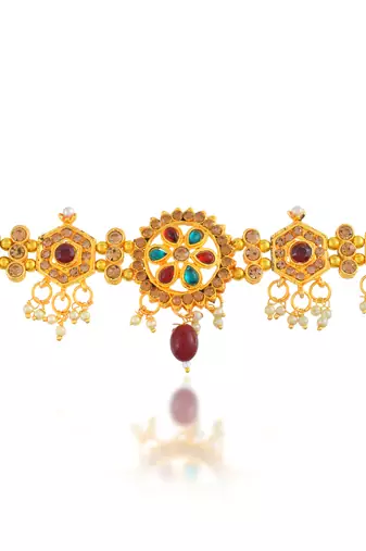 Brass gold handmade women waistbelt traditional kamarbandh