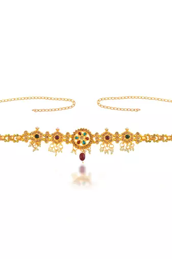 Brass gold handmade women waistbelt traditional kamarbandh