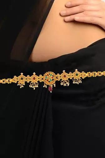 Brass gold handmade women waistbelt traditional kamarbandh