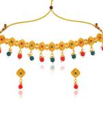 Brass gold traditional necklace set wedding bridal for women