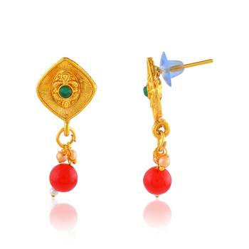 Brass gold traditional necklace set wedding bridal for women 3