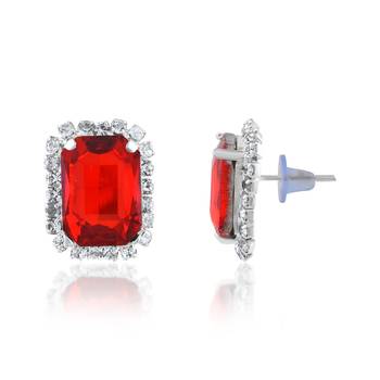 Brass imitation ruby diamond necklace set women 3