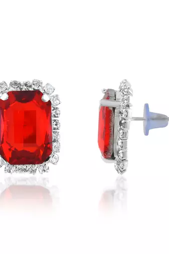 Brass imitation ruby diamond necklace set women