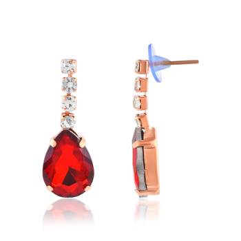 Brass imitation ruby diamond necklace set women 3