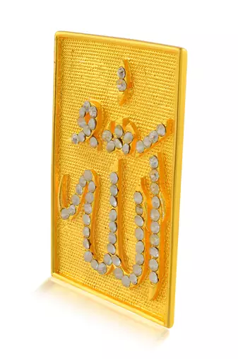 Brass goldcz muslim islamic stand home d  cor gift