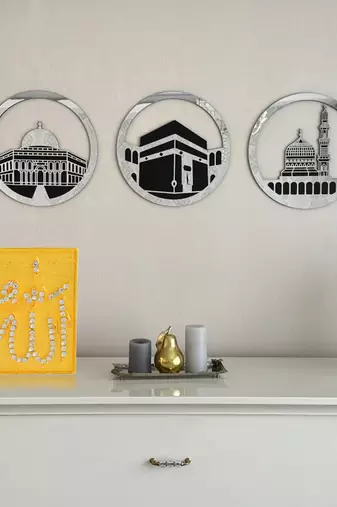 Brass goldcz muslim islamic stand home d  cor gift