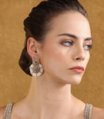 Antique gold traditional earrings - ethnic jewelry