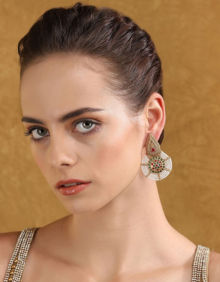 Antique gold traditional earrings - ethnic jewelry 2