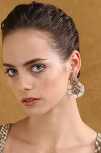 Antique gold traditional earrings - ethnic jewelry