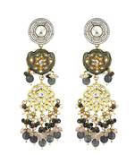 Grey Meena Quartz Beaded Dangle Earrings Wedding Jewelry