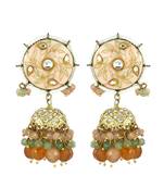Kundan Meena Zircon Jhumka Earrings Wedding Jewelry