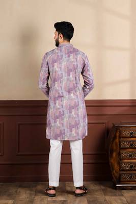 Wine cotton blend men's kurta payjama with i3 2