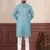 Aqua blue sophisticated men's kurta payjama for ceremonial wear