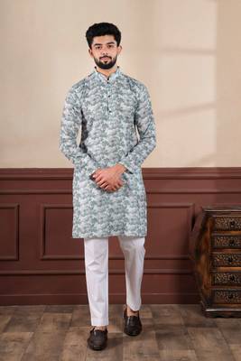 Forest green sophisticated men's kurta payjama for ceremonial wear 1