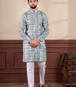 Forest green sophisticated men's kurta payjama for ceremonial wear