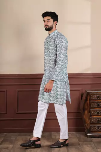 Forest green sophisticated men's kurta payjama for ceremonial wear