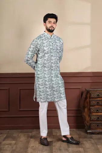 Forest green sophisticated men's kurta payjama for ceremonial wear