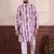 Wine linen fabric digital printed graceful men's kurta payjama