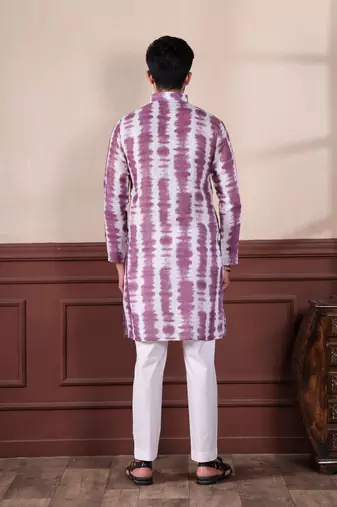 Wine linen fabric digital printed graceful men's kurta payjama