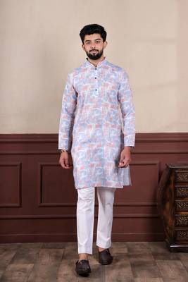 Lavender sophisticated men's kurta payjama for ceremonial wear 1