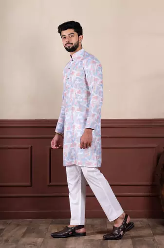 Lavender sophisticated men's kurta payjama for ceremonial wear