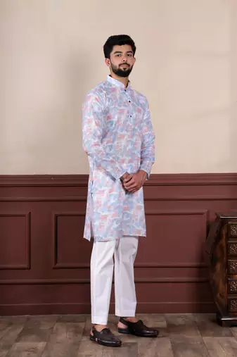 Lavender sophisticated men's kurta payjama for ceremonial wear