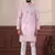 Pink linen fabric digital printed graceful men's kurta payjama