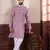 Purple linen fabric digital printed graceful men's kurta payjama