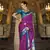 magenta art silk woven saree with unstitched blouse piece
