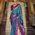 blue art silk woven saree with unstitched blouse piece