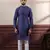 Navy blue blended cotton fabric wevon dobby men's kurta payjama