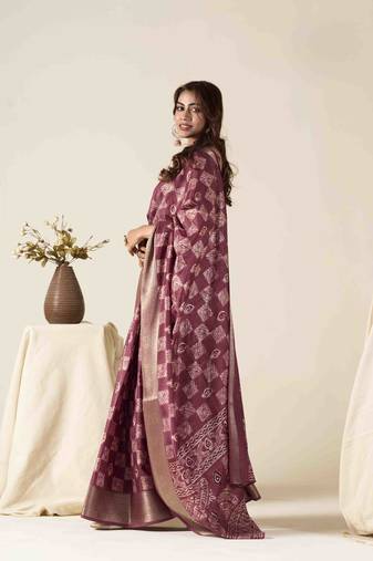 onion zari woven saree with unstitched blouse piece