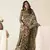 olive zari woven saree with unstitched blouse piece