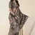 grey zari woven saree with unstitched blouse piece