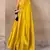 yellow satin zari woven saree with unstitched blouse piece