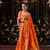 orange satin zari woven saree with unstitched blouse piece